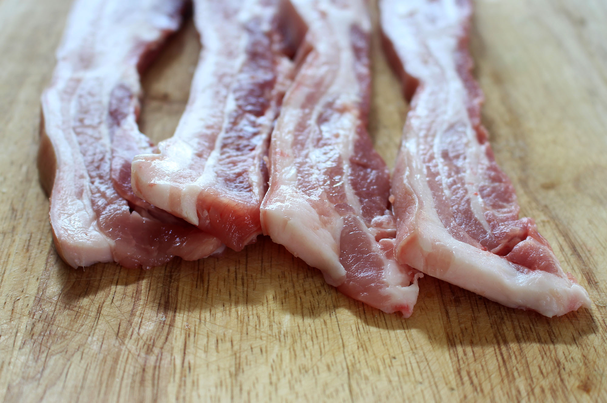 Pork belly cut into strips