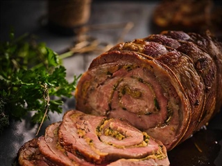 Herb Stuffed Braised Pork Roast