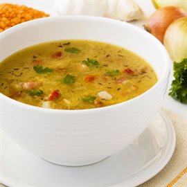 Slow cooker ham & lentil soup