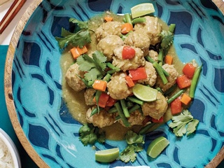 Green Curry Meatballs with Coconut