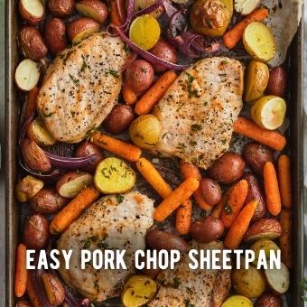 Easy Pork Chop Sheetpan Recipe